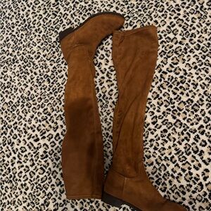 Barneys New York Brown Over-the-Knee Suede Boots